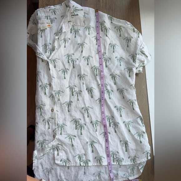 C & C California 100% Linen Palm Trees Button Down Collared Shirt Size XL - Picture 5 of 5